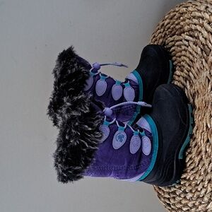 Kamik Girls Snow Gypsy Winter Boots Waterproof/Insulated Purple/Turquoise S-10‎